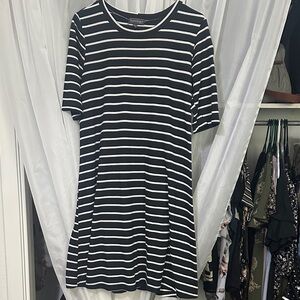 Luxology Black and White Striped Dress